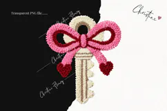 Faux Latch Hook Valentine Clipart | Valentine's Day PNG Product Image 2