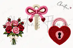 Faux Latch Hook Valentine Clipart | Valentine's Day PNG Product Image 3