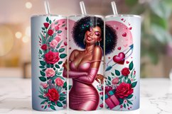 Afro Woman Tumbler Wrap, Valentine&#039;s Day Tumbler, Black Girl Product Image 1