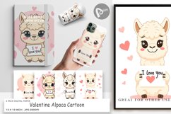 Digital Paper Valentine Alpaca Cartoon Product Image 1