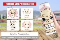 Tumbler Wrap Valentine Alpaca Cartoon Product Image 1