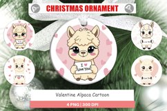 Christmas Ornaments Valentine Alpaca Cartoon Product Image 1