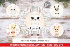 Wind Spinner Valentine Alpaca Cartoon Product Image 1