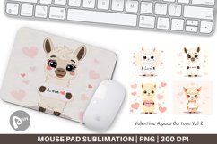 Mouse Pad Valentine Alpaca Cartoon Product Image 1