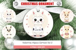 Christmas Ornaments Valentine Alpaca Cartoon Product Image 1