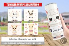 Tumbler Wrap Valentine Alpaca Cartoon Product Image 1