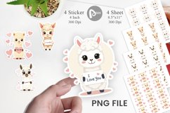 Valentine Alpaca Cartoon Sticker Product Image 1