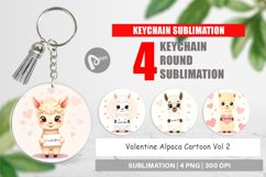 Keychain Valentine Alpaca Cartoon Product Image 1