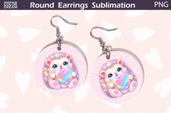 Hedgehog Heart Round Earrings | Cute Animal Earrings Sublima Product Image 1