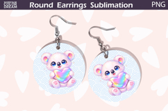 Koala Heart Round Earrings | Cute Animal Earrings Sublima Product Image 1
