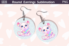 Mouse Heart Round Earrings | Cute Animal Earrings Sublima Product Image 1