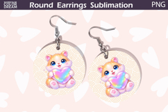 Hamster Heart Round Earrings | Cute Animal Earrings Sublima Product Image 1