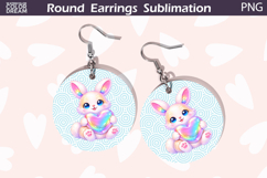 Bunny Heart Round Earrings | Cute Animal Earrings Sublima Product Image 1