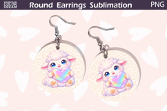 Lamb Heart Round Earrings | Cute Animal Earrings Sublima Product Image 1