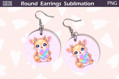 Deer Heart Round Earrings | Cute Animal Earrings Sublima Product Image 1