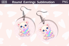 Bear Heart Round Earrings | Cute Animal Earrings Sublima Product Image 1
