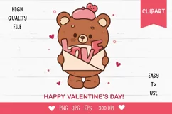 Valentine clip art: Cute teddy bear clipart kawaii animals 2 Product Image 1