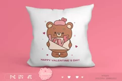 Valentine clip art: Cute teddy bear clipart kawaii animals 2 Product Image 3