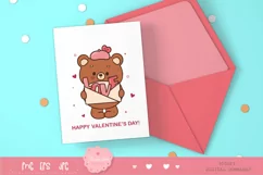 Valentine clip art: Cute teddy bear clipart kawaii animals 2 Product Image 4