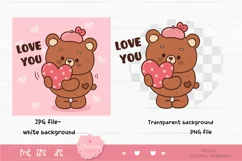 Valentine clip art: Cute teddy bear clipart kawaii animals 3 Product Image 2
