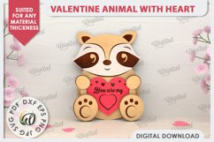 Valentine Animals with Heart Laser Cut Bundle. Cute Animals Product Image 9