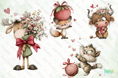 Valentine Animals Clipart Product Image 1