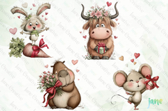 Valentine Animals Clipart Product Image 1