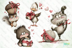 Valentine Animals Clipart Product Image 1