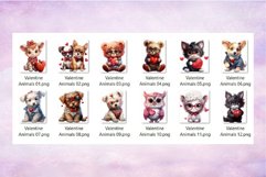 Valentine Animals Clipart Cute Watercolor Sublimation PNG