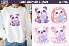 Cute Animals Clipart | Baby Animals Heart Sublimation Product Image 4