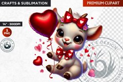 Valentine goat ,Valentine&#039;s day Animal Clipart, Valentines Product Image 1