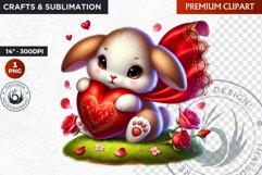 Valentine bunny ,Valentine&#039;s day Animal Clipart, Valentines Product Image 1