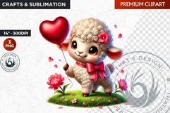 Valentine sheep ,Valentine&#039;s day Animal Clipart, Valentines Product Image 1