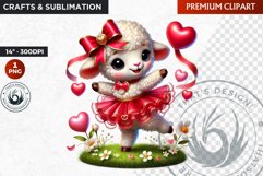 Valentine sheep ,Valentine&#039;s day Animal Clipart, Valentines Product Image 1