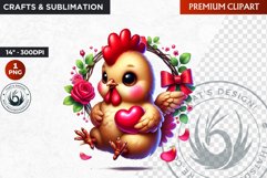 Valentine rooster ,Valentine&#039;s day Animal Clipart, Valentine Product Image 1