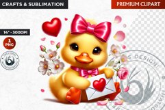 Valentine duckling ,Valentine&#039;s day Animal Clipart, Valentin Product Image 1