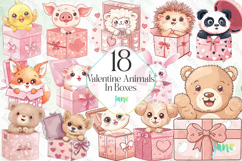 Valentine Animals In Boxes Product Image 1