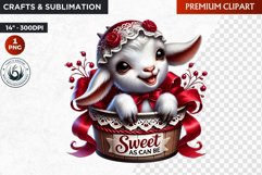 Valentines day goat Bucket Clipart,valentine sublimation Product Image 1
