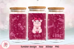 Tumbler Sublimation Valentine Animals, 16 oz glass can wrap, libbey 16 oz template, can glass beer