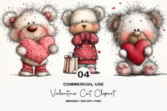 Valentine Cat Clipart Product Image 1