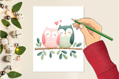 Valentine Animals Watercolor Clipart Product Image 2