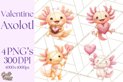 Valentine Axolotl Clipart PNG, Cute Axolotl Valentine Product Image 1