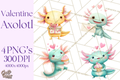 Valentine Axolotl Clipart PNG, Cute Axolotl Valentine Product Image 1