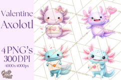Valentine Axolotl Clipart PNG, Cute Axolotl Valentine Product Image 1
