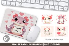 Mouse Pad Valentine Axolotl Cartoon Product Image 1