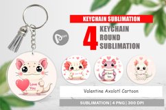 Keychain Valentine Axolotl Cartoon Product Image 1