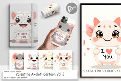 Digital Paper Valentine Axolotl Cartoon Product Image 1