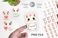 Valentine Axolotl Cartoon Sticker Product Image 1