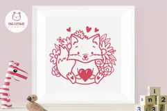 Valentine Baby Fox with Heart and Flowers SVG Cut File for Nursery Decor