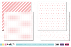 Valentine themed digital paper set with classic repeating patterns